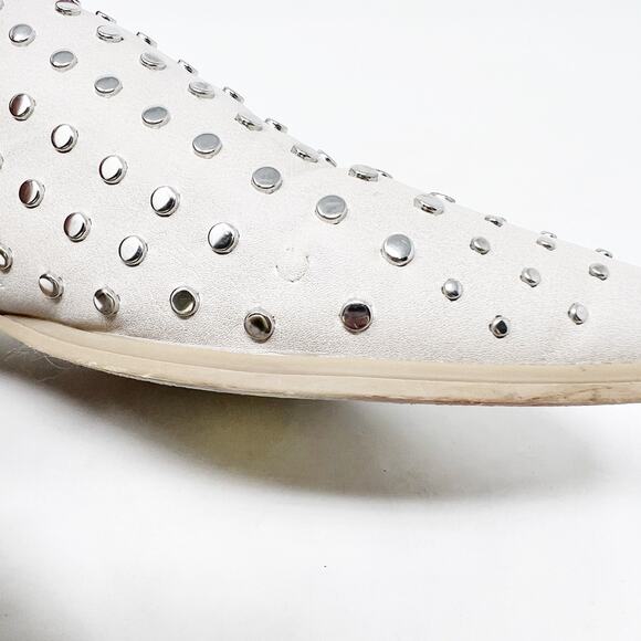 [DV Dolce Vita] Ismenia Cream Studded Pointed Toe Slip On Mules Flats Size 8.5 - Picture 9 of 11